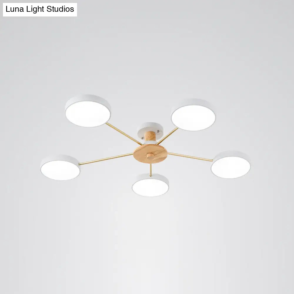 Sleek Led Ceiling Light: Minimalistic Molecule Design | Acrylic Living Room Chandelier 5 / White