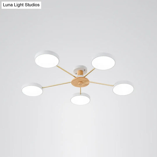 Sleek Led Ceiling Light: Minimalistic Molecule Design | Acrylic Living Room Chandelier 5 / White