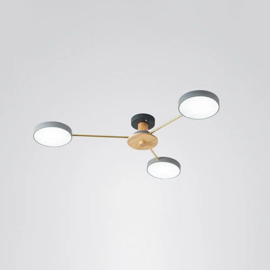 Sleek Led Ceiling Light: Minimalistic Molecule Design | Acrylic Living Room Chandelier 3 / Grey