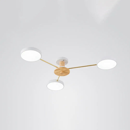 Sleek Led Ceiling Light: Minimalistic Molecule Design | Acrylic Living Room Chandelier 3 / White