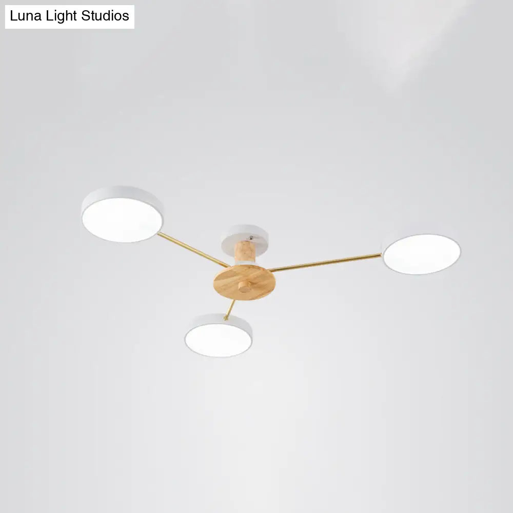 Sleek Led Ceiling Light: Minimalistic Molecule Design | Acrylic Living Room Chandelier 3 / White