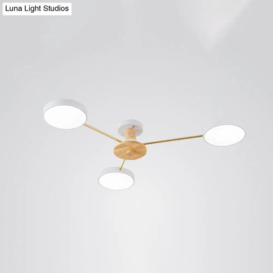Sleek Led Ceiling Light: Minimalistic Molecule Design | Acrylic Living Room Chandelier 3 / White