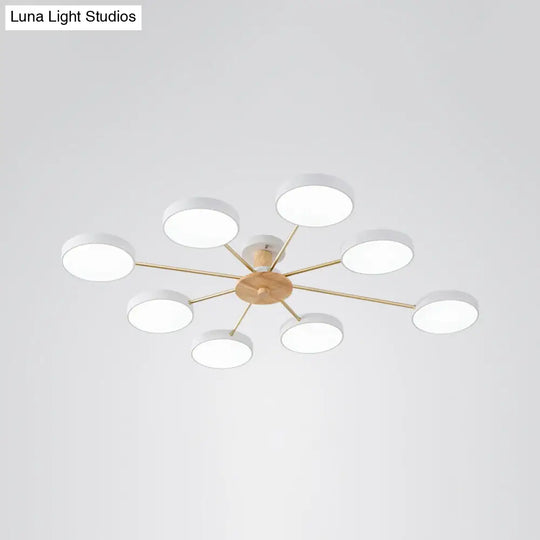 Sleek Led Ceiling Light: Minimalistic Molecule Design | Acrylic Living Room Chandelier 8 / White