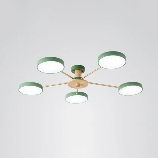 Sleek Led Ceiling Light: Minimalistic Molecule Design | Acrylic Living Room Chandelier 5 / Green