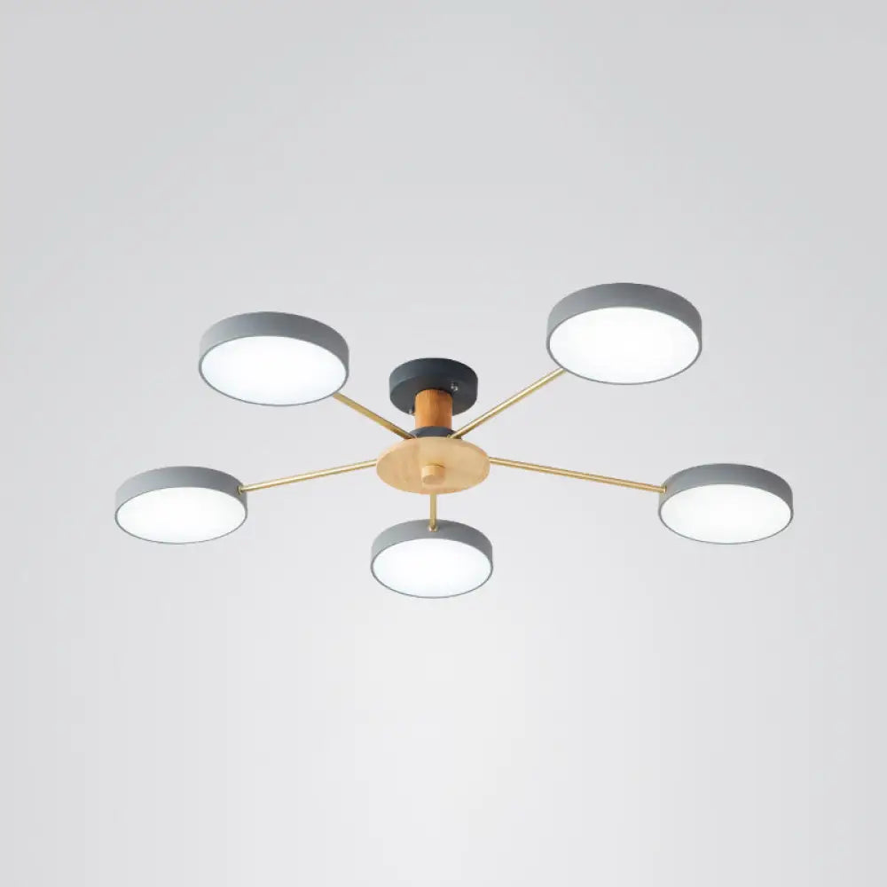 Sleek Led Ceiling Light: Minimalistic Molecule Design | Acrylic Living Room Chandelier 5 / Grey