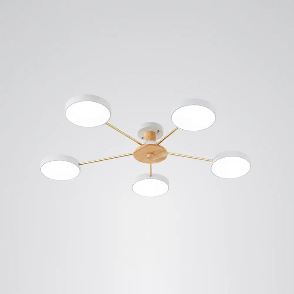 Sleek Led Ceiling Light: Minimalistic Molecule Design | Acrylic Living Room Chandelier 5 / White