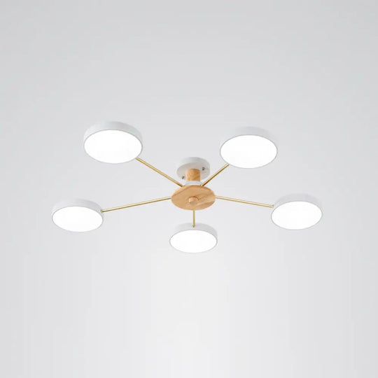 Sleek Led Ceiling Light: Minimalistic Molecule Design | Acrylic Living Room Chandelier 5 / White