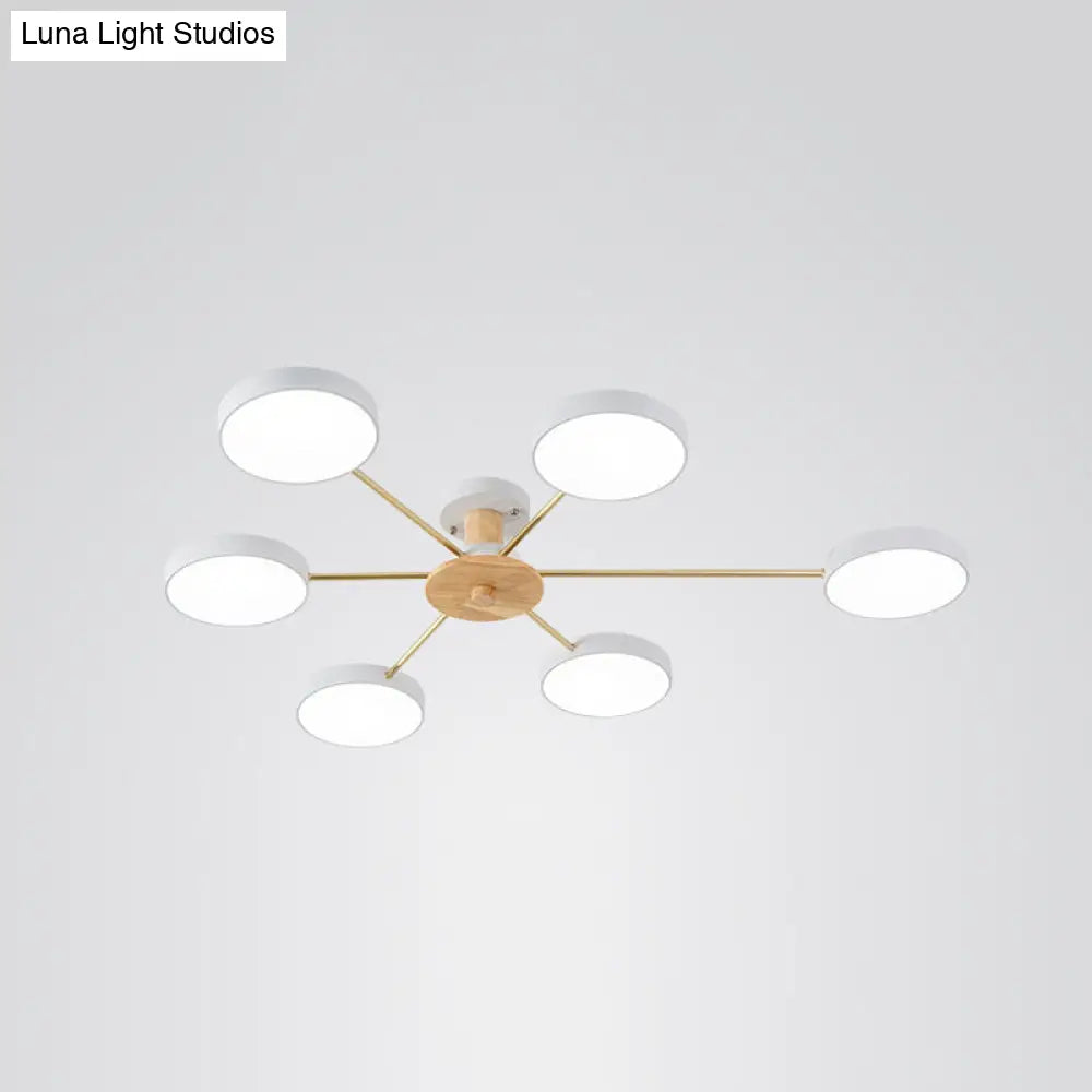 Sleek Led Ceiling Light: Minimalistic Molecule Design | Acrylic Living Room Chandelier 6 / White