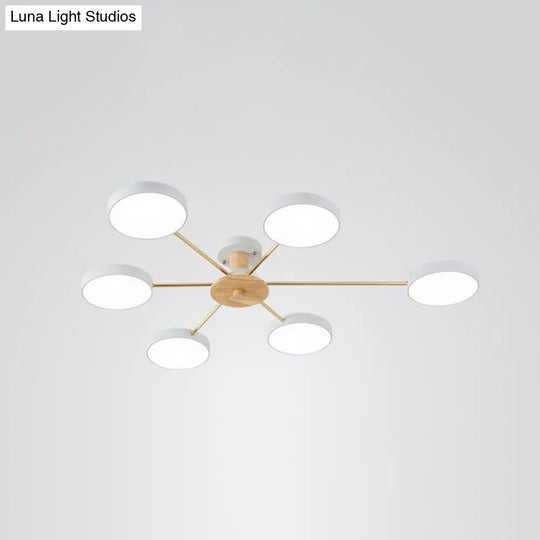Sleek Led Ceiling Light: Minimalistic Molecule Design | Acrylic Living Room Chandelier 6 / White
