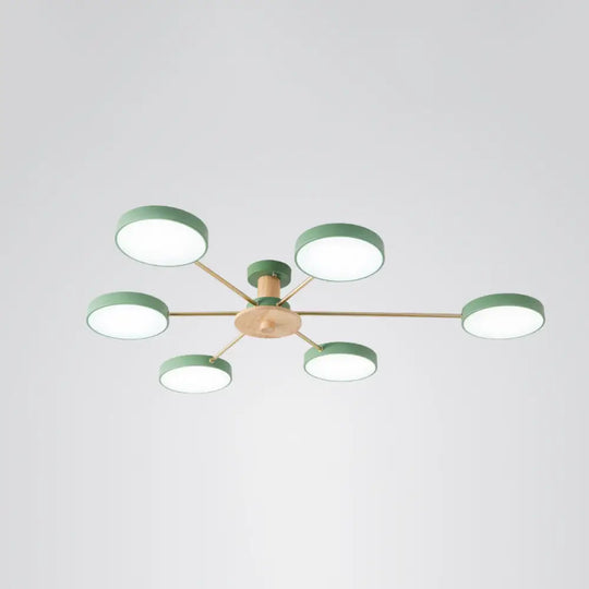Sleek Led Ceiling Light: Minimalistic Molecule Design | Acrylic Living Room Chandelier 6 / Green