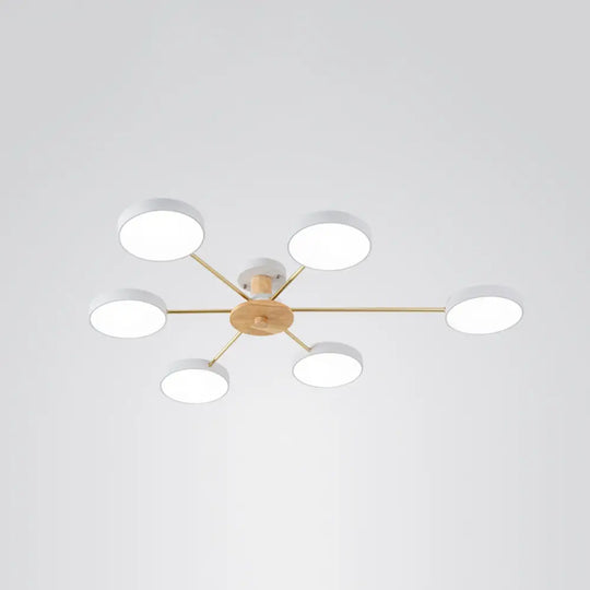 Sleek Led Ceiling Light: Minimalistic Molecule Design | Acrylic Living Room Chandelier 6 / White