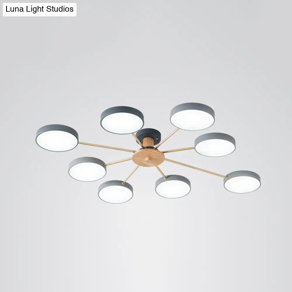 Sleek Led Ceiling Light: Minimalistic Molecule Design | Acrylic Living Room Chandelier 8 / Grey