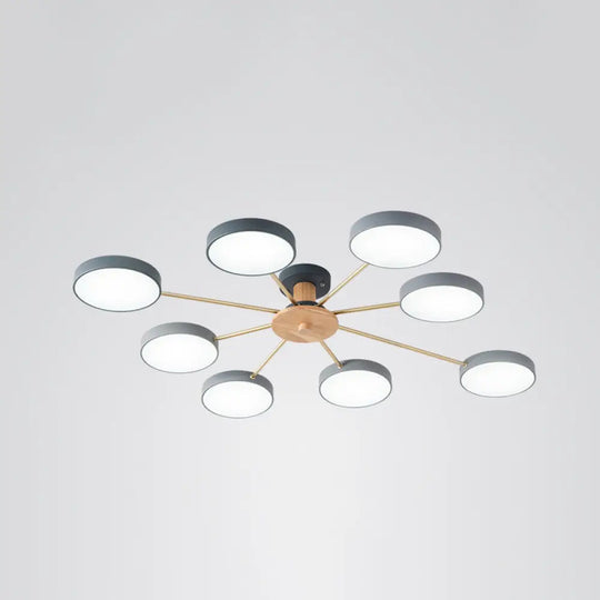 Sleek Led Ceiling Light: Minimalistic Molecule Design | Acrylic Living Room Chandelier 8 / Grey