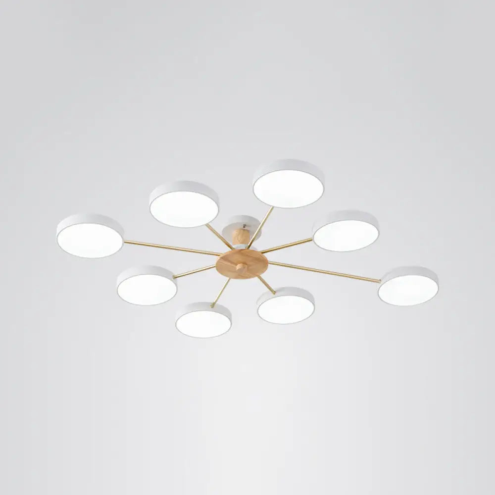 Sleek Led Ceiling Light: Minimalistic Molecule Design | Acrylic Living Room Chandelier 8 / White