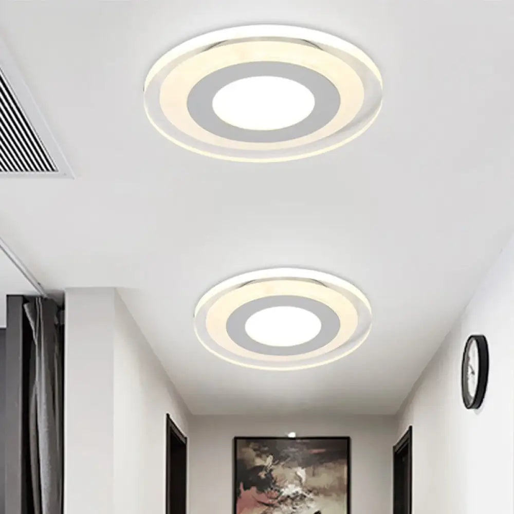Sleek Led Ceiling Light With Acrylic Shade For Narrow Spaces White / B