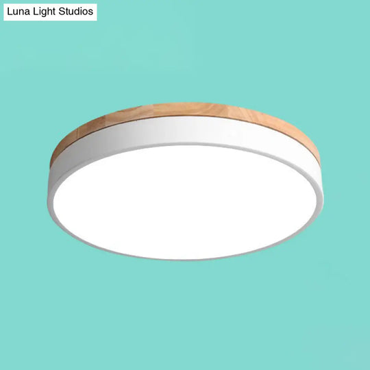 Sleek Led Circle Flush Mount Bedroom Lighting With Acrylic Shade White / 12