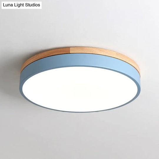 Sleek Led Circle Flush Mount Bedroom Lighting With Acrylic Shade