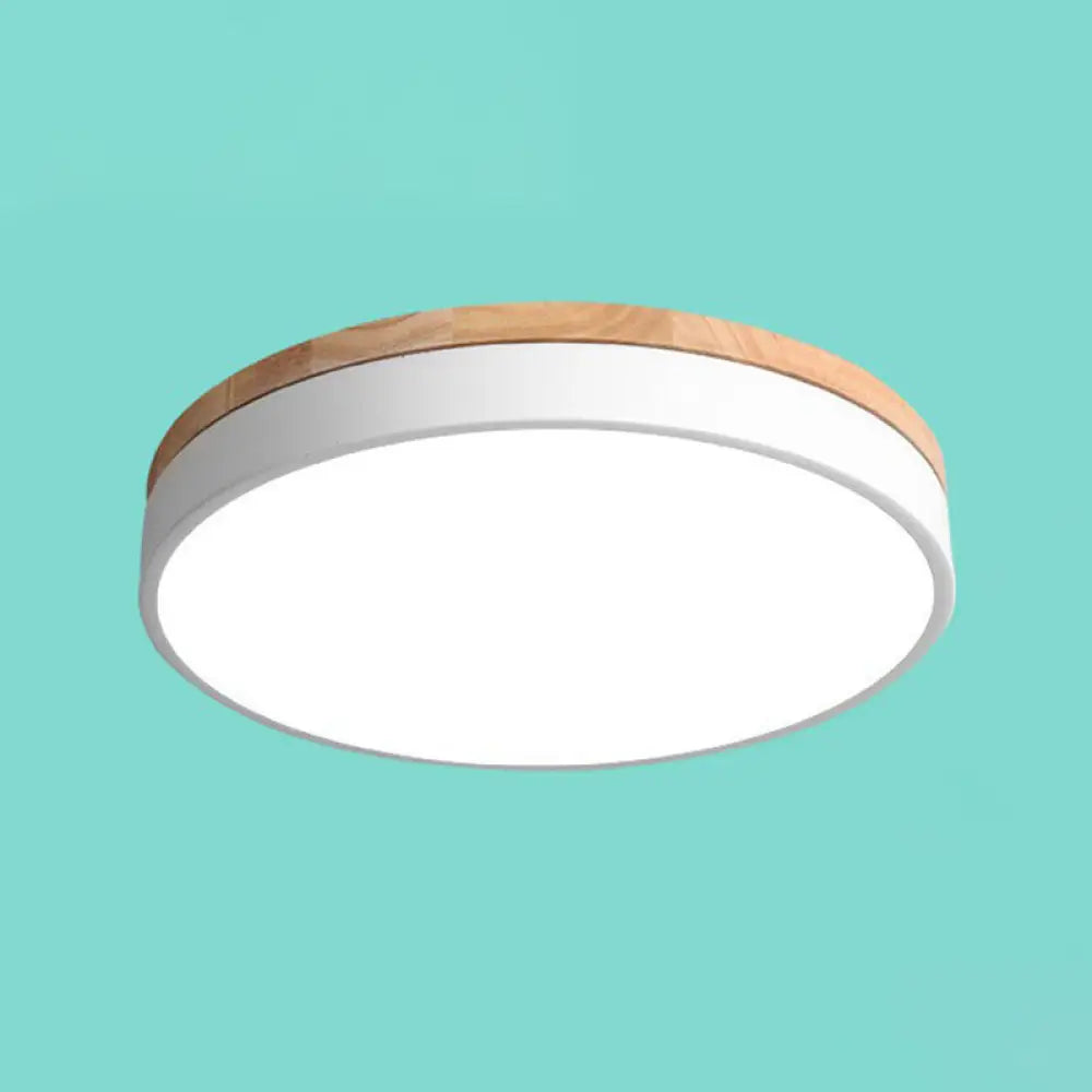 Sleek Led Circle Flush Mount Bedroom Lighting With Acrylic Shade White / 12’