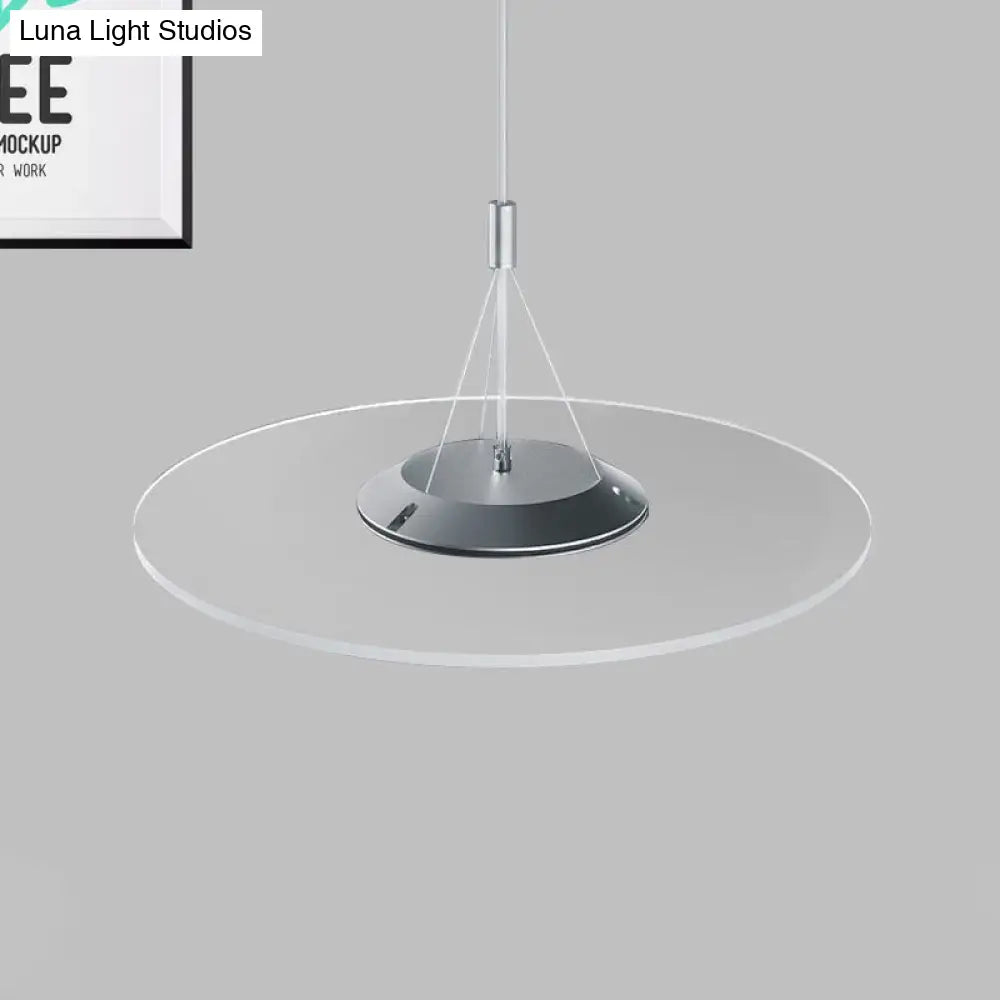 Sleek Led Clear Disc Pendant Ceiling Light For Dining Room