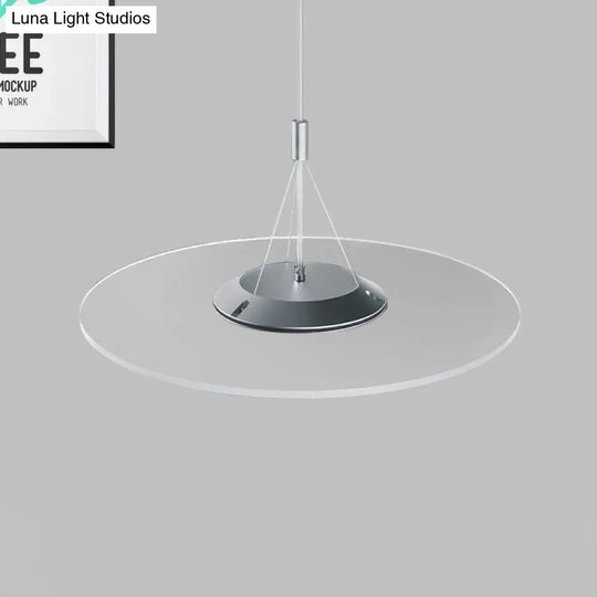 Sleek Led Clear Disc Pendant Ceiling Light For Dining Room