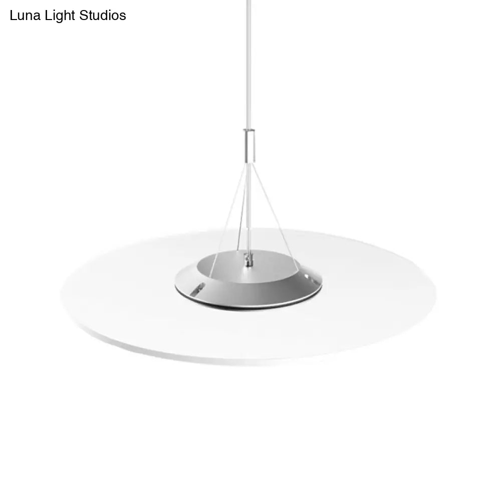 Sleek Led Acrylic Pendant Ceiling Light For Dining Room - Clear Disc Design