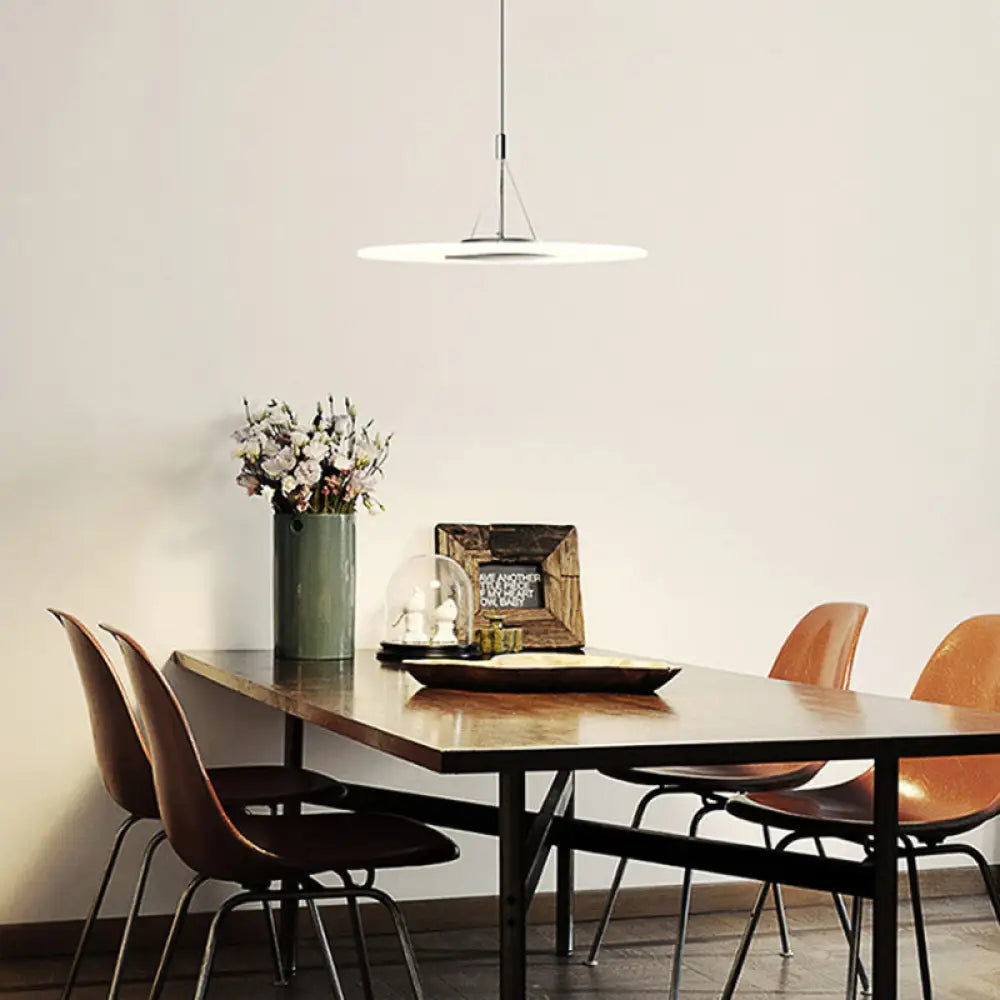 Sleek Led Clear Disc Pendant Ceiling Light For Dining Room