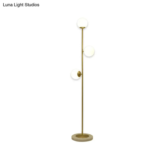 Sleek Led Floor Reading Lamp With Brass Stand Perfect Lighting For Living Room