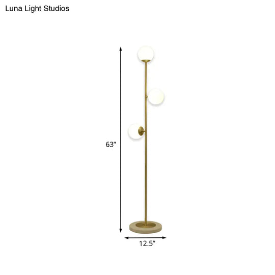 Sleek Led Floor Reading Lamp With Brass Stand Perfect Lighting For Living Room