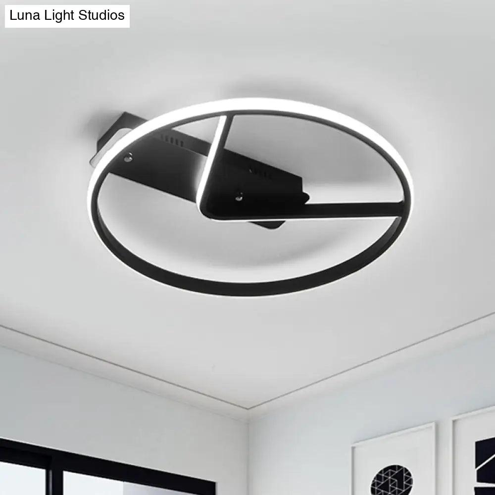 Sleek Led Flush Mount Ceiling Light In Black 18’/23.5’ Width Warm/White Light’ (Note: Seo
