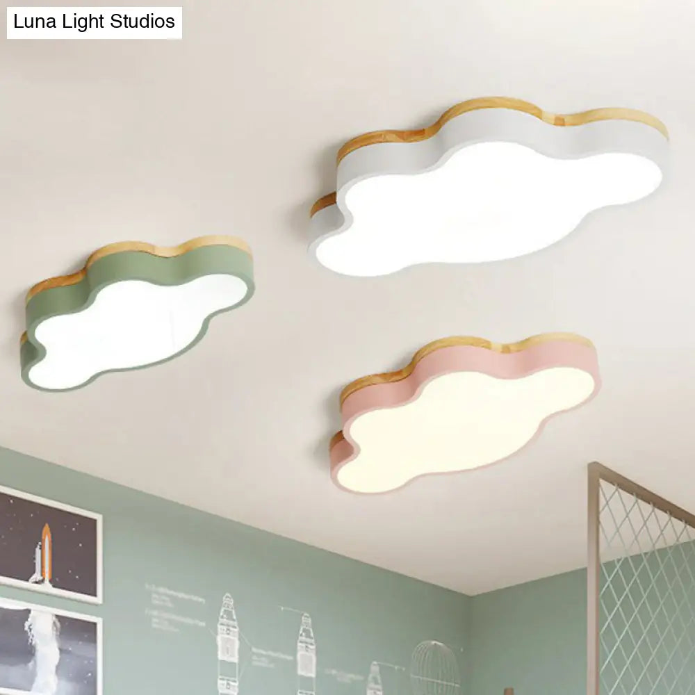 Sleek Led Flush Mount For Kids’ Bedroom: Cloud Acrylic Fixture