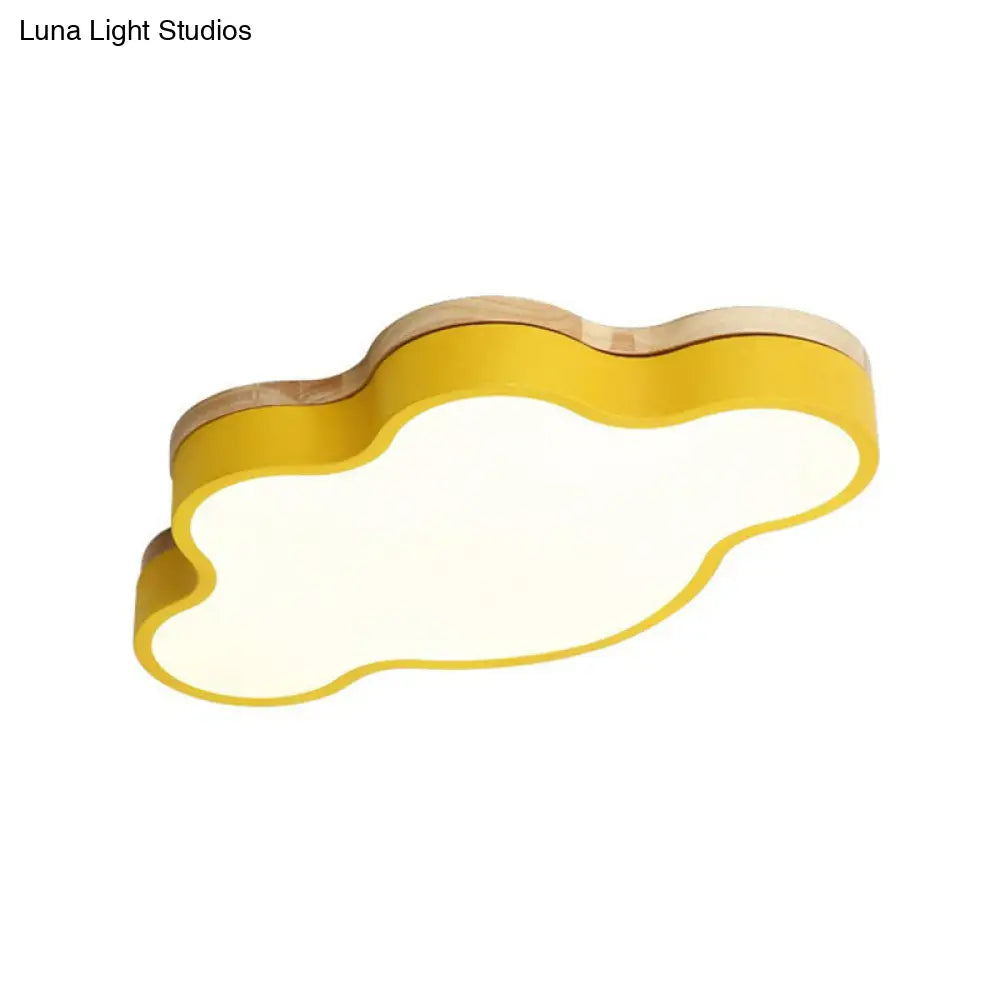 Sleek Led Flush Mount For Kids Bedroom: Cloud Acrylic Fixture