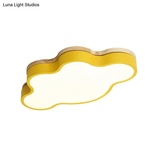 Sleek Led Flush Mount For Kids’ Bedroom: Cloud Acrylic Fixture