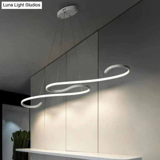 Sleek Led Island Pendant Light Fixture For Restaurants - Simplicity Metal Design