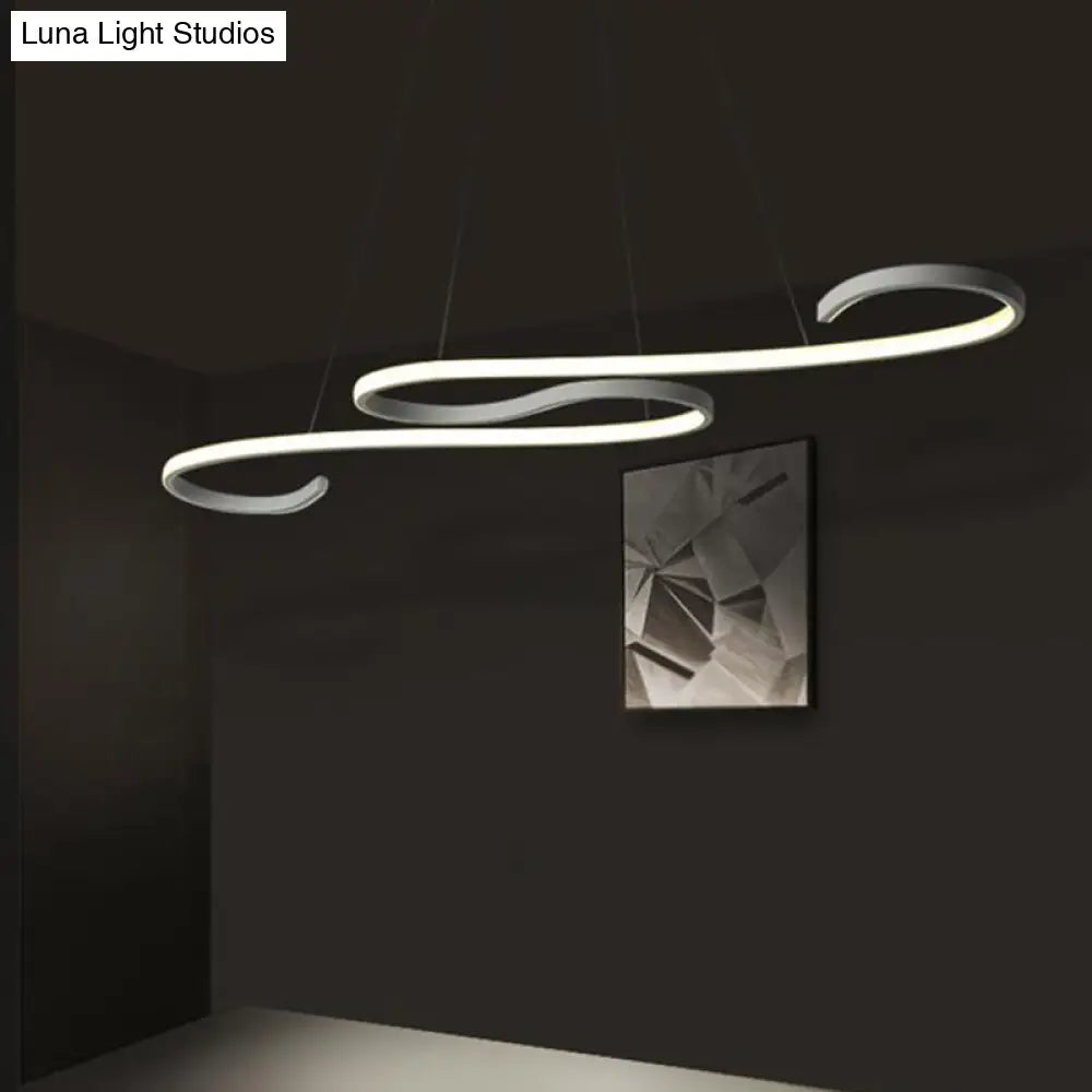 Sleek Led Island Pendant Light Fixture For Restaurants - Simplicity Metal Design