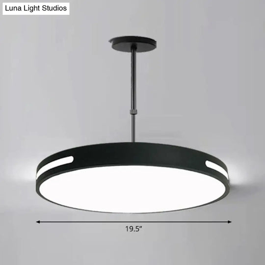 Led Circular Chandelier For Modern Meeting Rooms Black / 19.5 White