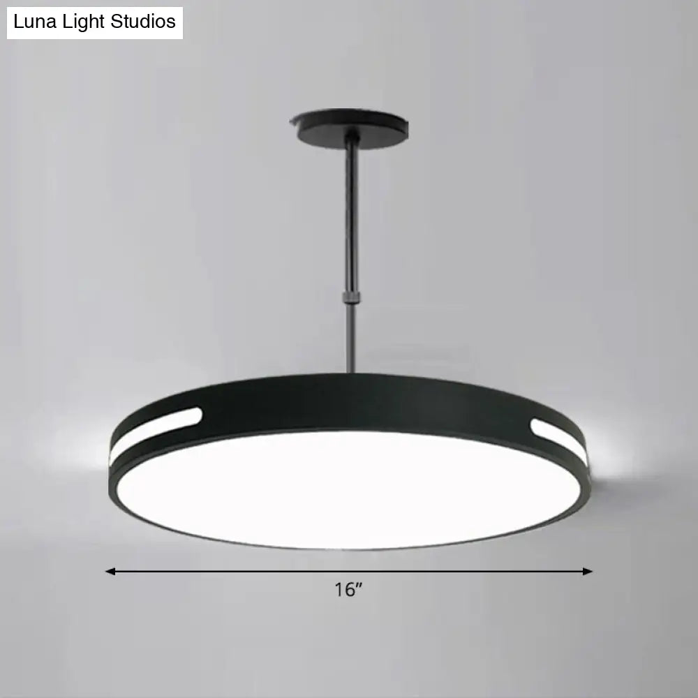 Led Circular Chandelier For Modern Meeting Rooms Black / 16 Third Gear