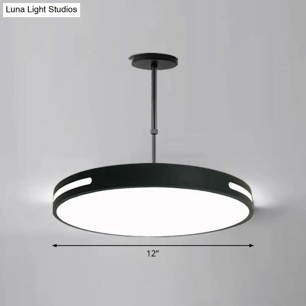 Led Circular Chandelier For Modern Meeting Rooms Black / 12 White