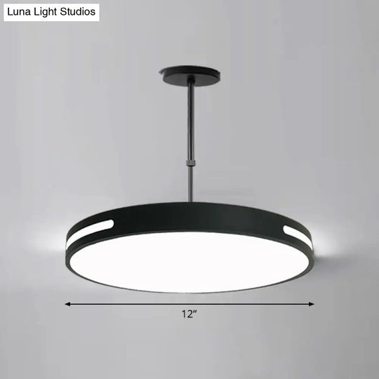 Led Circular Chandelier For Modern Meeting Rooms Black / 12 Third Gear