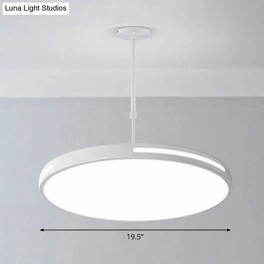 Led Circular Chandelier For Modern Meeting Rooms White / 19.5 Third Gear