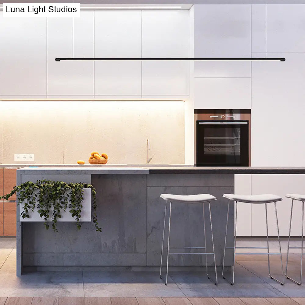 Sleek LED Pendant Lamp for Kitchen Bar Island - Minimalist Thin Rod ...