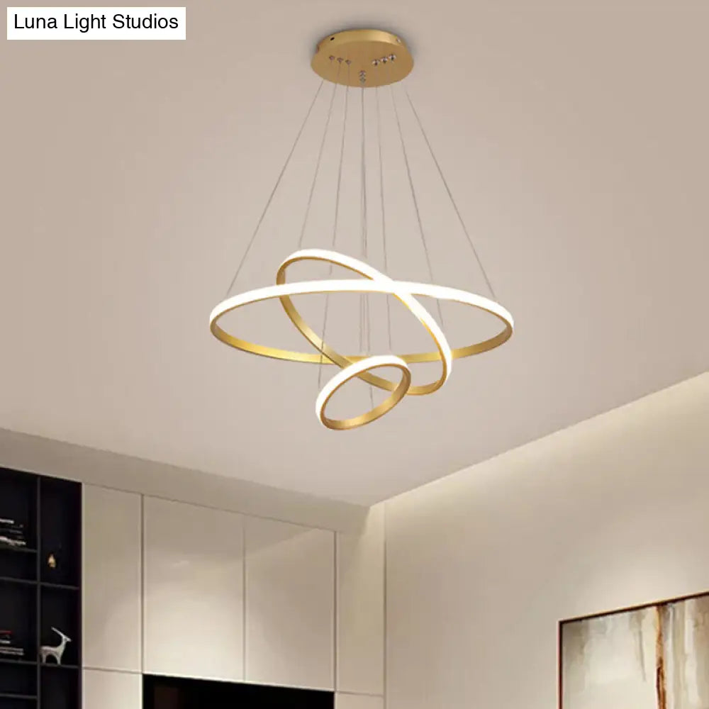 Led Acrylic Loop Pendant Light For Simple Chandelier Lighting In Living Room