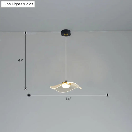 Led Ruffled Pendulum Light: Clear Acrylic Simplicity For Dining Room / 14 Third Gear