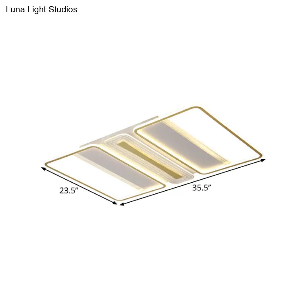 Sleek Led Semi Flush Acrylic Ceiling Lamp With Warm/White Light