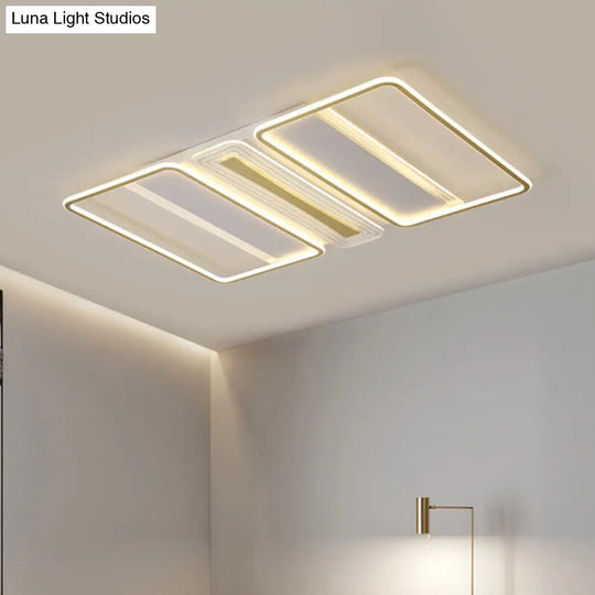 Sleek Led Semi Flush Acrylic Ceiling Lamp With Warm/White Light Clear / Warm