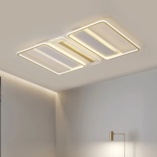 Sleek Led Semi Flush Acrylic Ceiling Lamp With Warm/White Light Clear / Warm