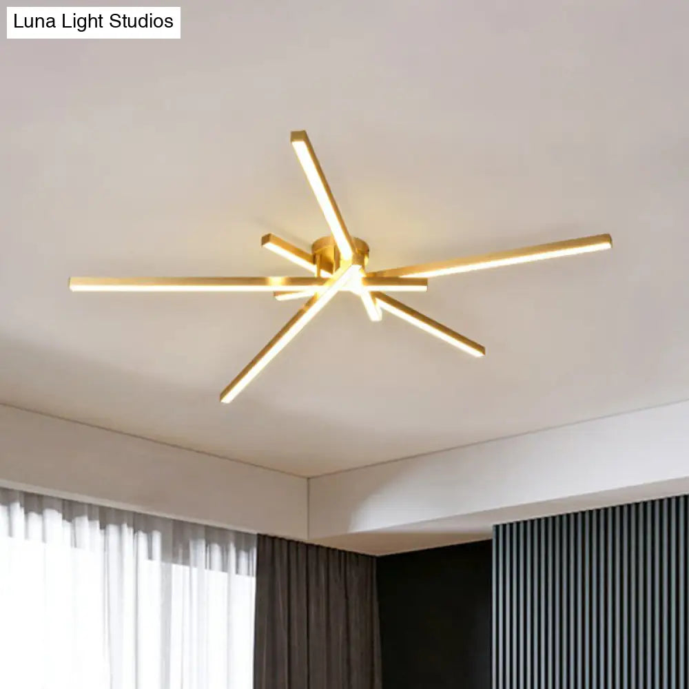 Sleek Led Semi Flush Mount Ceiling Light Fixture For Living Room Minimalist Metal Design