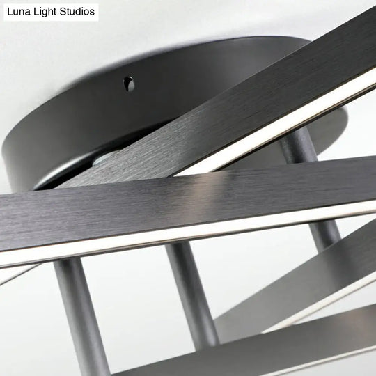 Sleek Led Semi Flush Mount Ceiling Light Fixture For Living Room Minimalist Metal Design