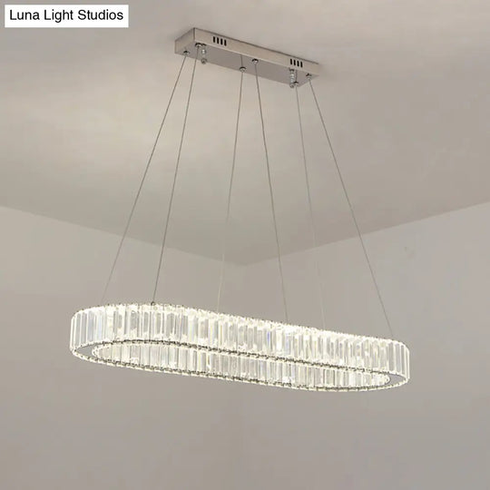 Sleek Led Suspension Lamp With Optical K9 Crystal - Perfect For Restaurants And Islands