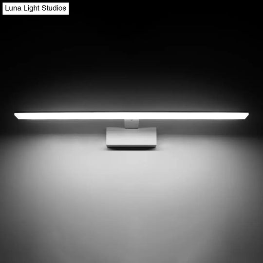 Sleek Led Vanity Lamp: Minimalist Bar Design Metal Base Acrylic Diffuser - Ideal For Bathrooms