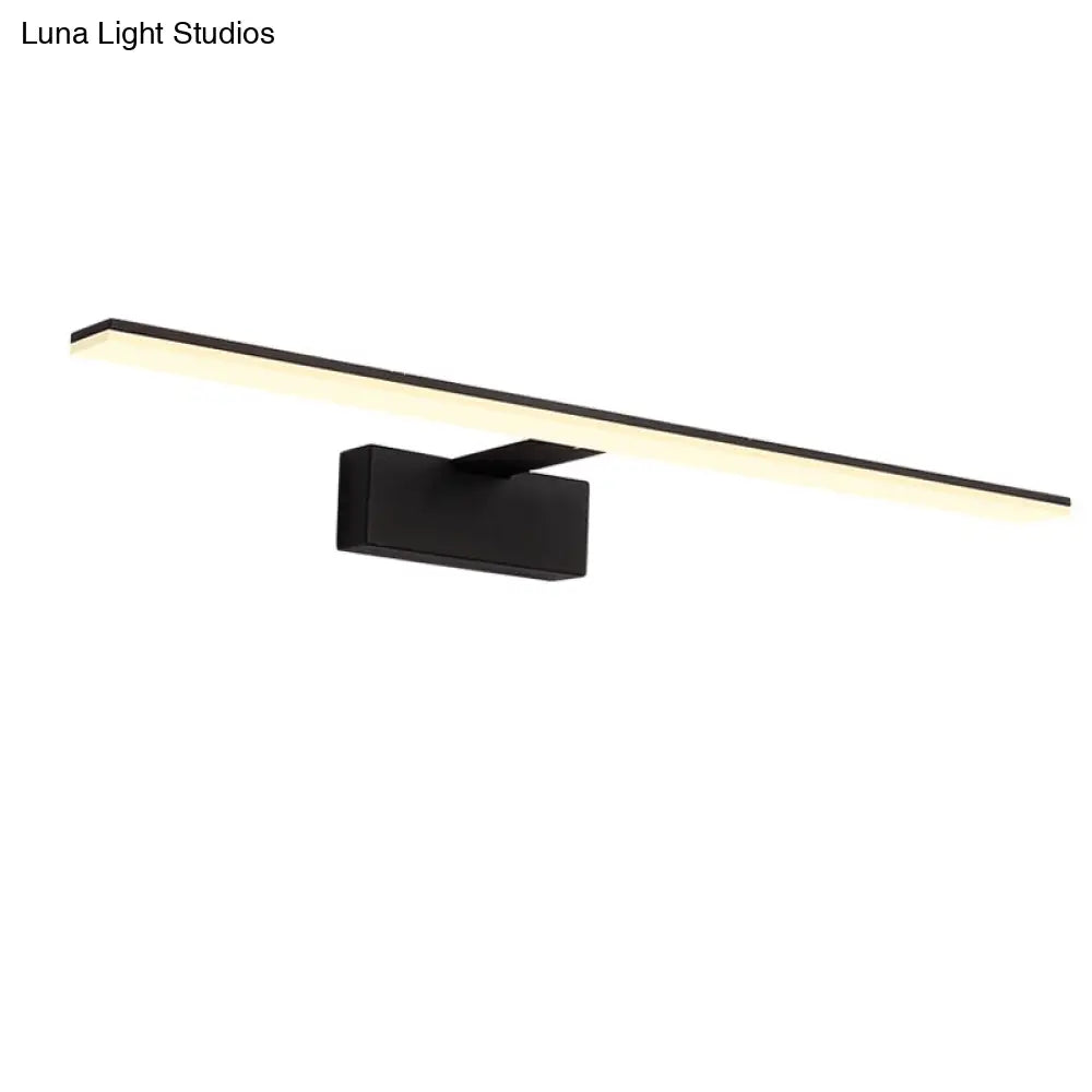 Sleek Led Vanity Lamp: Minimalist Bar Design Metal Base Acrylic Diffuser - Ideal For Bathrooms